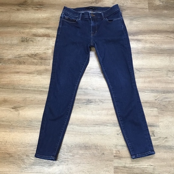 J Brand Jeans Size 27 Denim Capri Pure Ankle Mid Rise Stretch Fabric Dark Blue - Picture 2 of 12